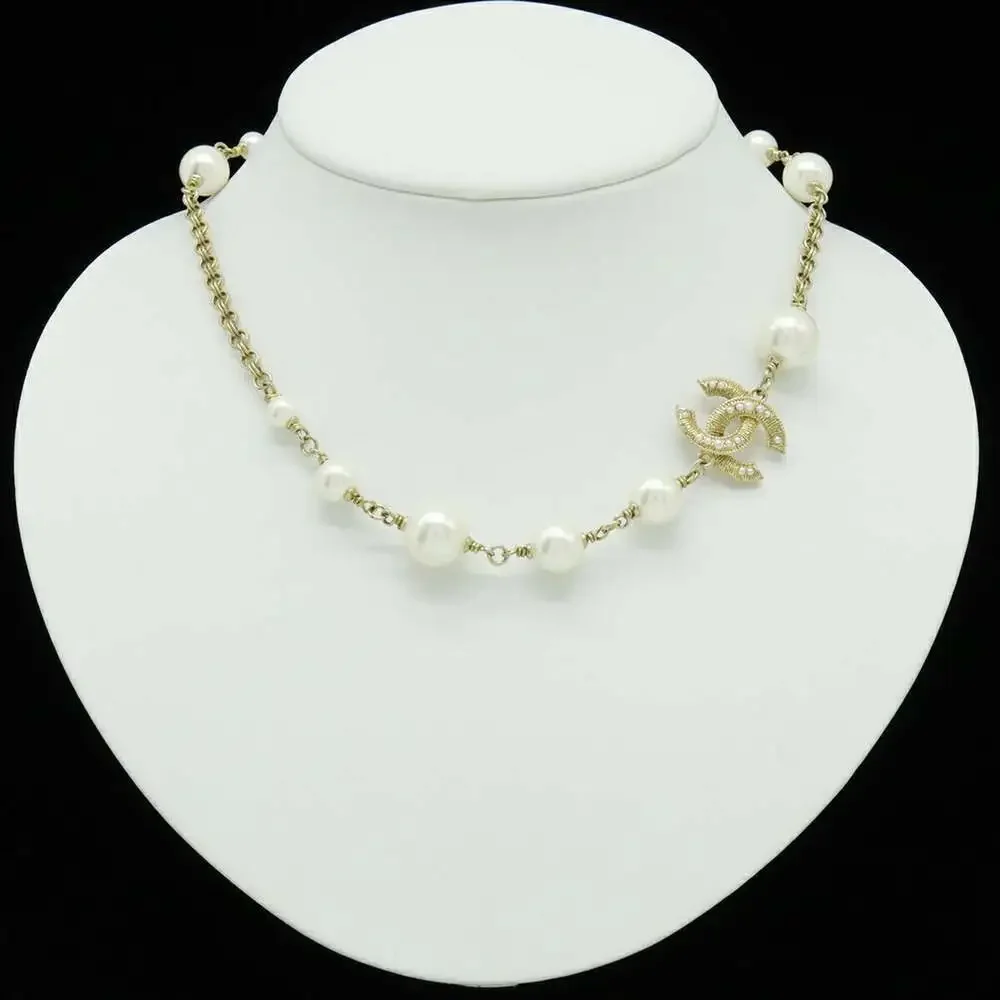 Chanel Cc Logo Pendant Necklace Gold- #266406C13B